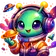 A colorful, abstract avatar suitable for a customer review, featuring an expressive and imaginative design.